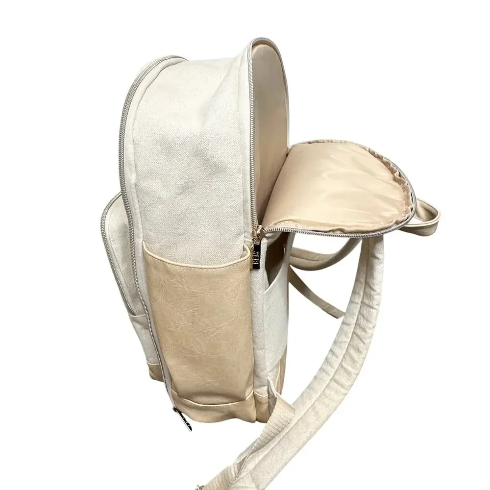 BEIS The travel Backpack in Beige Canvas
